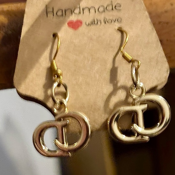 Dior Auth Necklace Charm Dangle Earrings or Necklace Gold Tone Chain. Hand made! - Picture 7 of 7